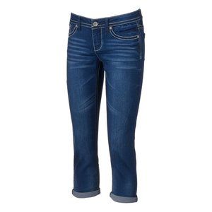 Juniors' Hydraulic Bailey Roll-Cuff Denim Capris